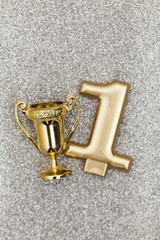 Gold winners achievement trophy background