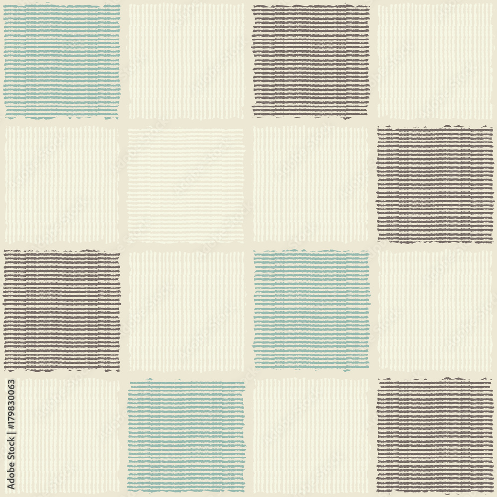 Poster Checkered seamless patchwork pattern vector