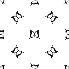 Swallowtail butterfly pattern seamless black