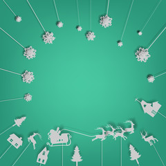 Vector illustration abstract snowflake paper cut for Christmas Background - eps10
