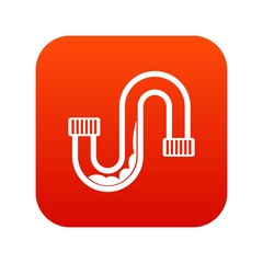 Clog in the pipe icon digital red