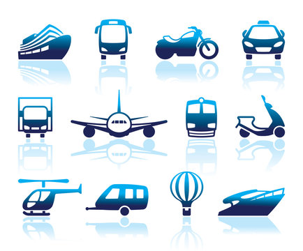 Transportation Icons. Vector illustration