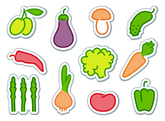 Vegetables icons. Vector illustration