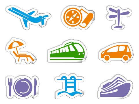Travel stickers. Vector illustration