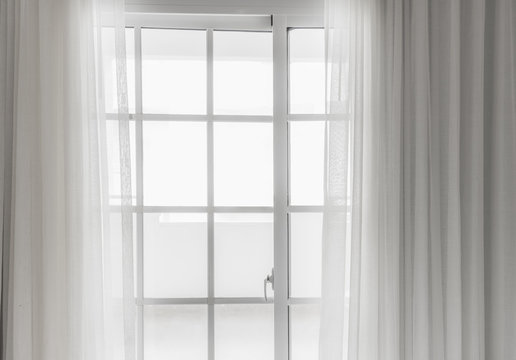 window with a curtain