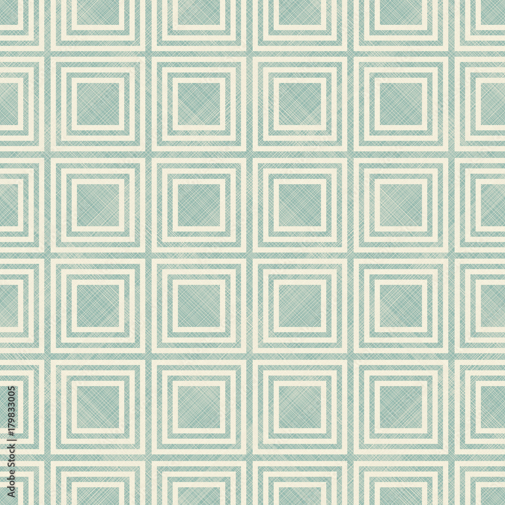 Poster Outline seamless pattern with geometric figures. Repeated diamond ornamental abstract background. Ethnic and tribal motif. Grid digital paper, textile print, page fill. Vector art