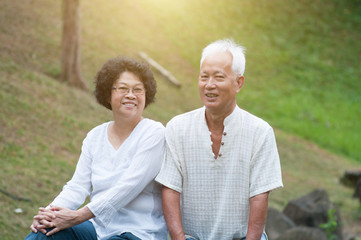 Elderly Asian couple portrait.