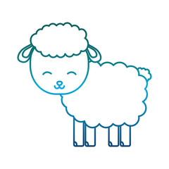 cute sheep icon over white background vector illustration