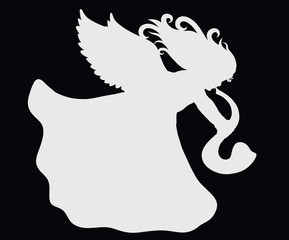 A Little Flying Angel with a Trumpet