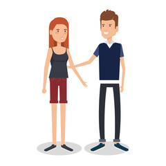 Fototapeta premium lovers couple avatars characters