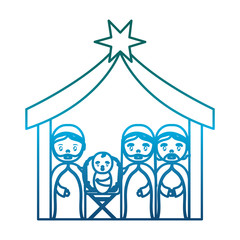 holy family and wise men icon over white background vector illustration