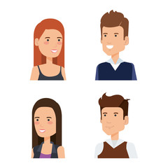 Obraz premium group of persons avatars characters