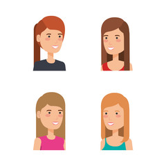 group of women avatars characters