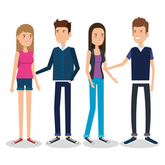 Obraz premium group of persons avatars characters