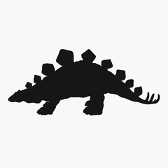 Black silhouette of a dinosaur with spines