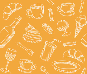 Seamless background that a cafe theme