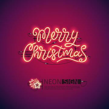 Merry Christmas Red Neon Sign