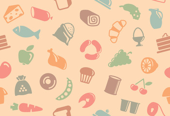 Seamless background with foods
