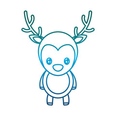 christmas deer icon over white background vector illustration