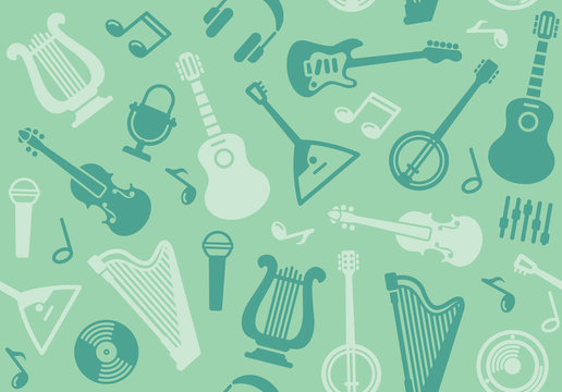 Background with string musical instruments