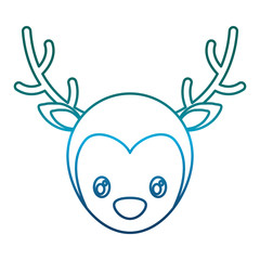 christmas deer icon over white background vector illustration