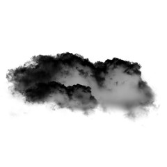 Black cloud of smoke isolated over white background, 3D illustration