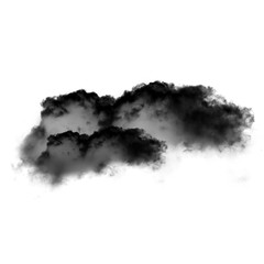 Obraz premium Black cloud of smoke isolated over white background, 3D illustration