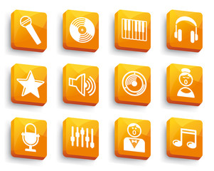 Audio and Music icons on buttons