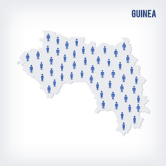 Vector people map of Guinea. The concept of population.