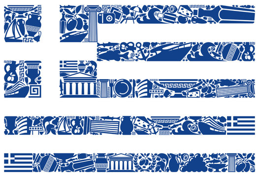 Flag of Greece from its traditional symbols
