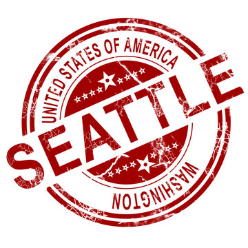 Seattle Washington stamp with white background