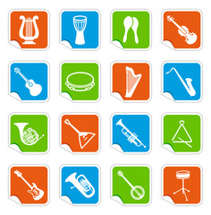 Audio and Music icons on stickers