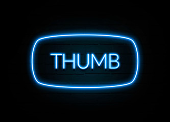 Thumb  - colorful Neon Sign on brickwall