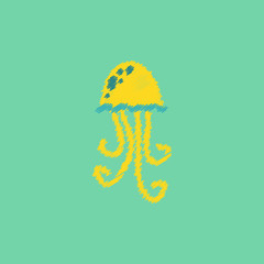 Jellyfish vector in Hatching style