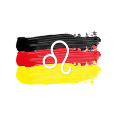 Deutschland Flagge mit Sternzeichen - Löwe