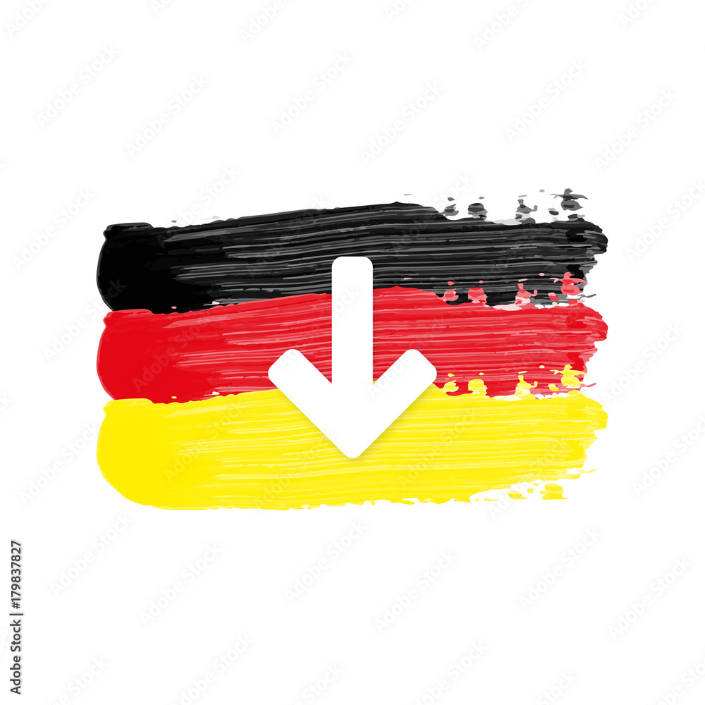 Wall mural deutschland flagge mit pfeil - unten