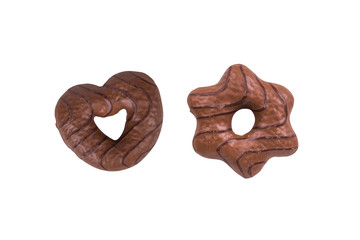 Shaped Chocolate Cookie on White