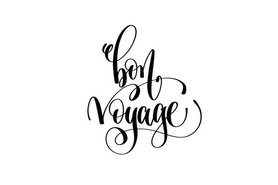bon voyage hand lettering modern typography inscription