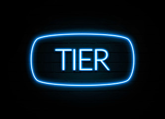 Tier  - colorful Neon Sign on brickwall