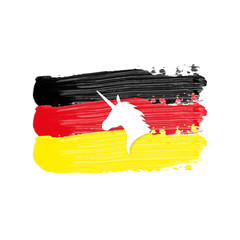 Deutschland Flagge mit Einhornkopf