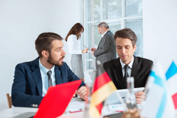 Business people working together