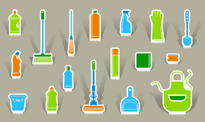 Icons of accessories and means for cleaning