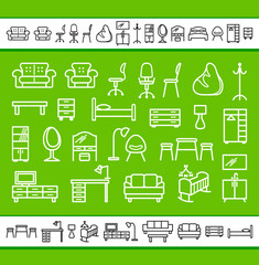 Furniture icons set