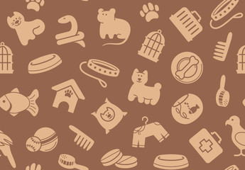 Pets care seamless background