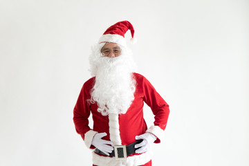 Santa claus stand on white background
