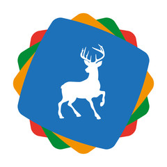 App Icon bunt - Rentier in Bewegung