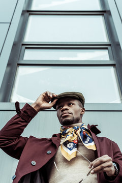 Handsome African American Man In Newsie Cap