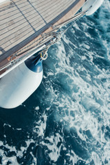 Yacht sailing in the tropical sea