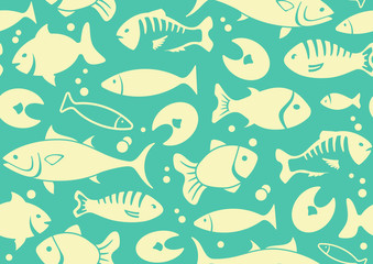 Seamless background of fish