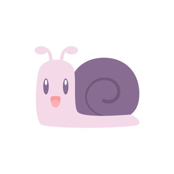 Cute snail cartoon vector